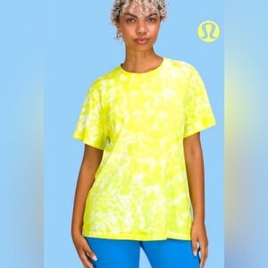 Lululemon Athletica Yellow Tie-Dye Short Sleeve Tee